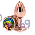 Металлическая анальная пробка Ns novelties Rear Assets Rose Gold Small Rainbow