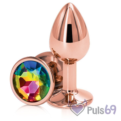 Металлическая анальная пробка Ns novelties Rear Assets Rose Gold Small Rainbow