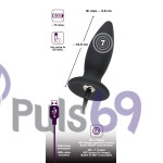 Анальная пробка с вибрацией Black Velvets Recharge Plug Medium от Orion