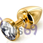 Анальная пробка с кристаллом Сваровски Diogol ANNI Round Gold
