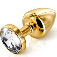 Анальная пробка с кристаллом Сваровски Diogol ANNI Round Gold