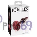 Анальная пробка Pipedream Icicles No. 76 с розой