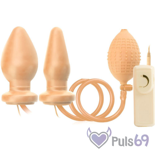 Анальная пробка Butt Plug с грушей и вибрацией от Seven Creations