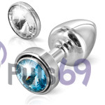 Анальная пробка со сменным кристаллом Сваровски Diogol Anni Magnet Silver