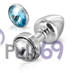 Анальная пробка со сменным кристаллом Сваровски Diogol Anni Magnet Silver