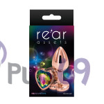 Металлическая анальная пробка Ns novelties Rear Assets Rose Gold Heart Small