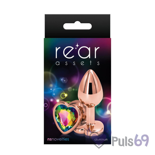Металлическая анальная пробка Ns novelties Rear Assets Rose Gold Heart Small Металлическая анальная пробка Ns novelties Rear Assets Rose Gold Heart Small