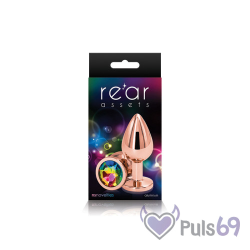 Металлическая анальная пробка Ns novelties Rear Assets Rose Gold Rainbow Medium Металлическая анальная пробка Ns novelties Rear Assets Rose Gold Rainbow Medium