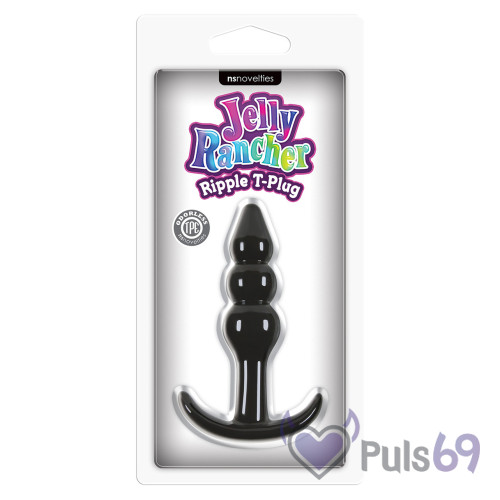 Анальная пробка NS Novelties Jelly Rancher Ripple T-Plug Black Анальная пробка NS Novelties Jelly Rancher Ripple T-Plug Black