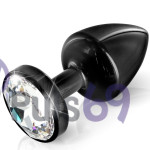 Анальная пробка с кристаллом Сваровски Diogol ANNI Round black T3