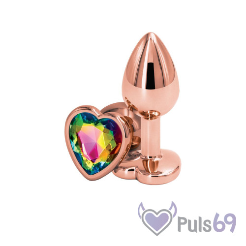 Металлическая анальная пробка Ns novelties Rear Assets Rose Gold Heart Small