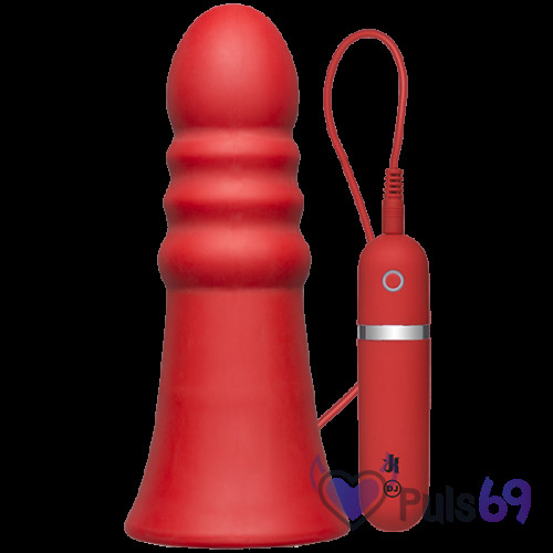 Большая анальная пробка с вибрацией Kink Vibrating Silicone Butt Plug Ridged 8