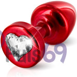 Анальная пробка с кристаллом Сваровски Diogol Anni R Heart Red