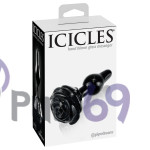 Анальная пробка Pipedream Icicles No. 77 с розой