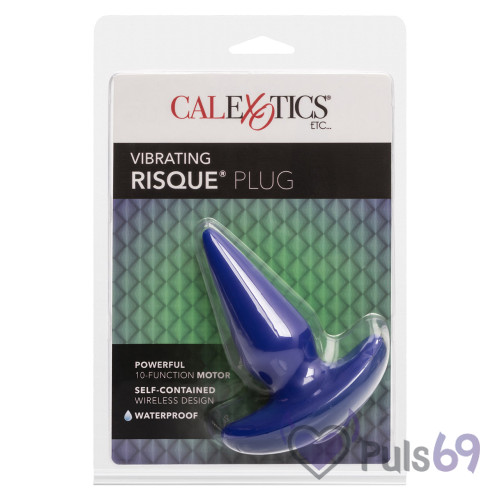 Анальная пробка с вибрацией Vibrating Risque Plug Blue от California Exotic Анальная пробка с вибрацией Vibrating Risque Plug Blue от California Exotic