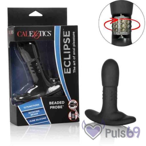 Анальная пробка с вибро и ротацией Eclipse Beaded Probe от California Exotic Novelties