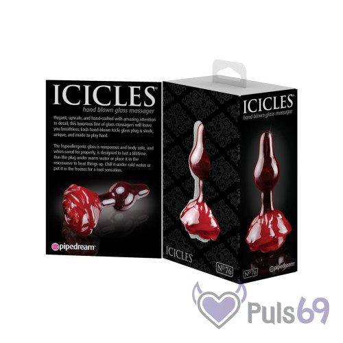 Анальная пробка Pipedream Icicles No. 76 с розой Анальная пробка Pipedream Icicles No. 76 с розой