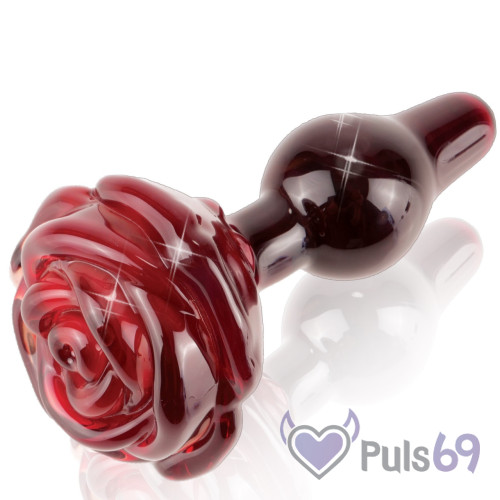 Анальная пробка Pipedream Icicles No. 76 с розой