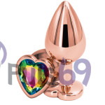 Металлическая анальная пробка Ns novelties Rear Assets Rose Gold Heart Medium