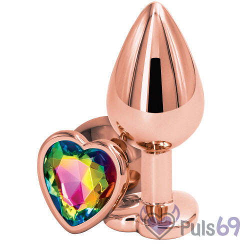Металлическая анальная пробка Ns novelties Rear Assets Rose Gold Heart Medium