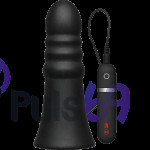 Большая анальная пробка с вибрацией Kink Vibrating Silicone Butt Plug Ridged 8