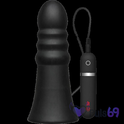 Большая анальная пробка с вибрацией Kink Vibrating Silicone Butt Plug Ridged 8