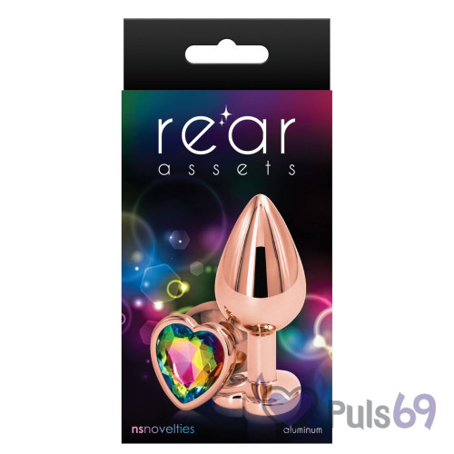 Металлическая анальная пробка Ns novelties Rear Assets Rose Gold Heart Medium Металлическая анальная пробка Ns novelties Rear Assets Rose Gold Heart Medium