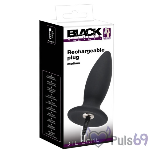 Анальная пробка с вибрацией Black Velvets Recharge Plug Medium от Orion Анальная пробка с вибрацией Black Velvets Recharge Plug Medium от Orion