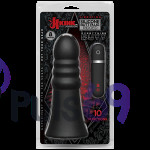 Большая анальная пробка с вибрацией Kink Vibrating Silicone Butt Plug Ridged 8