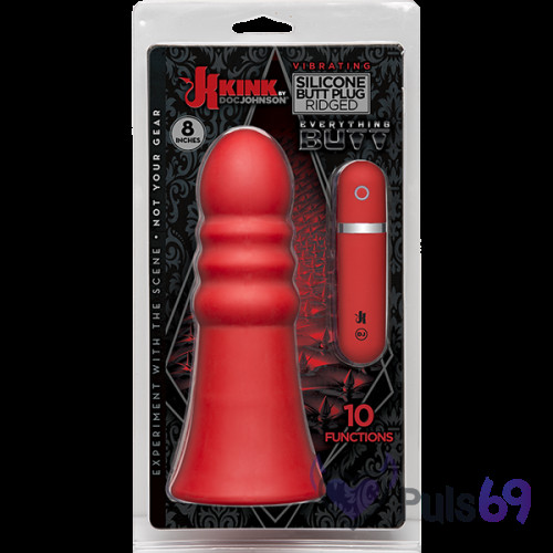 Большая анальная пробка с вибрацией Kink Vibrating Silicone Butt Plug Ridged 8 Большая анальная пробка с вибрацией Kink Vibrating Silicone Butt Plug Ridged 8