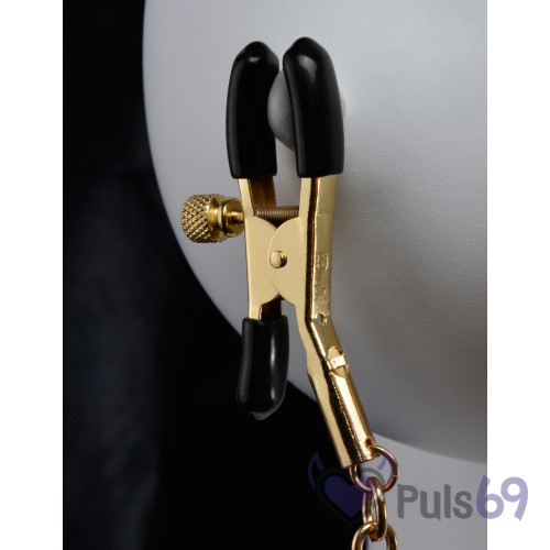 Ошейник Pipedream Fetish Fantasy Gold Collar and Nipple Clamps Ошейник Pipedream Fetish Fantasy Gold Collar and Nipple Clamps