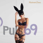 Маска на глаза с хвостиком Maison Close Bunny mask with tail