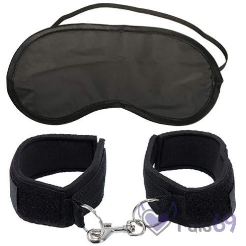 Наручники + маска на глаза First-Timer's Cuffs от Pipedream Products