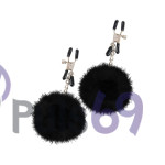 Зажимы для сосков с мехом Pom Pom Nipple Clamps от Pipedream