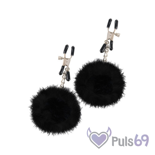 Зажимы для сосков с мехом Pom Pom Nipple Clamps от Pipedream