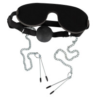 Маска, кляп и зажимы на соски Bad Kitty Mask with Ball Gag and Nipple Clamps от Orion Маска, кляп и зажимы на соски Bad Kitty Mask with Ball Gag and Nipple Clamps от Orion