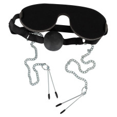 Маска, кляп и зажимы на соски Bad Kitty Mask with Ball Gag and Nipple Clamps от Orion Маска, кляп и зажимы на соски Bad Kitty Mask with Ball Gag and Nipple Clamps от Orion