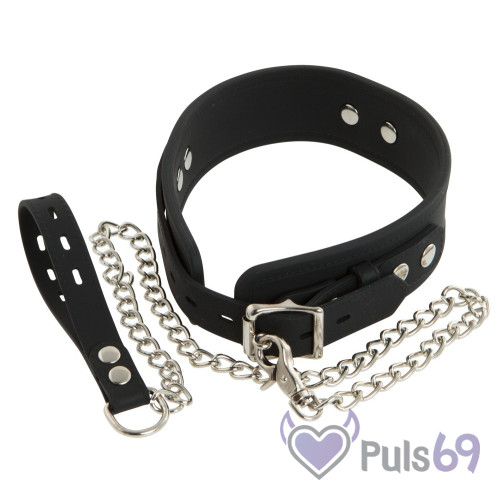 Ошейник с поводком  Bad Kitty Silicone Collar and Leash