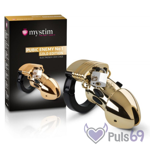 Пояс верности с возможностью электростимуляции Mystim Pubic Enemy No 1 Gold Edition Cock Cage Пояс верности с возможностью электростимуляции Mystim Pubic Enemy No 1 Gold Edition Cock Cage