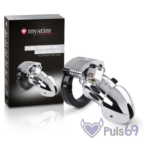 Пояс верности с возможностью электростимуляции Mystim Pubic Enemy No 1 Silver Edition Cock Cage Пояс верности с возможностью электростимуляции Mystim Pubic Enemy No 1 Silver Edition Cock Cage