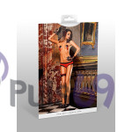 Эротические трусики шортики Red-Black Microfiber Lace Boyshorts от BACI Lingerie
