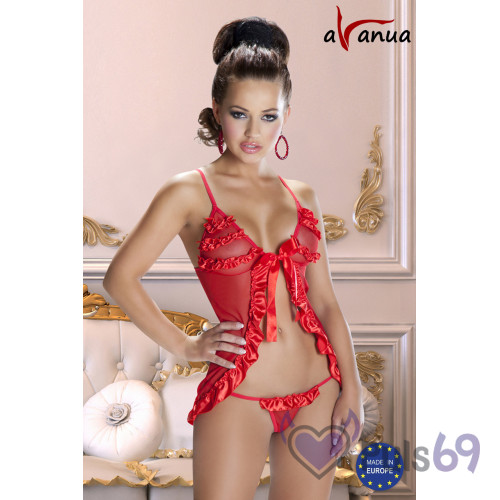 Обаятельный пеньюар со стрингами Avanua Agni Set Red