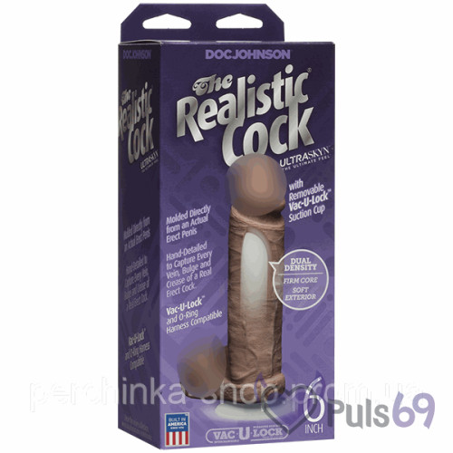 Фаллоимитатор The Realistic Cock 6 inch от Doc Johnson Фаллоимитатор The Realistic Cock 6 inch от Doc Johnson