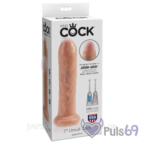 Фаллоимитатор с подвижной крайней плотью Pipedream King Cock - 7 inch Uncut Cock Фаллоимитатор с подвижной крайней плотью Pipedream King Cock - 7 inch Uncut Cock