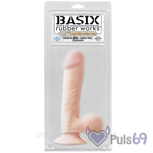Фаллоимитатор Pipedream Basix Rubber Works 7.5 Dong with Suction Cup Фаллоимитатор Pipedream Basix Rubber Works 7.5 Dong with Suction Cup