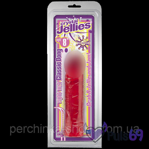 Реалистичный фаллоимитатор Crystal Jellies 8 Classic Dong Pink от Doc Johnson Реалистичный фаллоимитатор Crystal Jellies 8 Classic Dong Pink от Doc Johnson