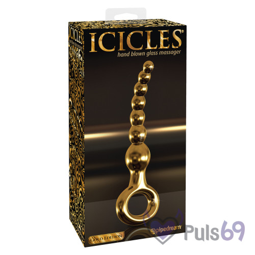 Фаллоимитатор Pipedream Icicles Gold Edition G09 со стекла Фаллоимитатор Pipedream Icicles Gold Edition G09 со стекла