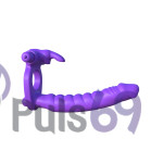 Насадка для двойного проникновения с вибро Fantasy C-Ringz Silicone Double Penetrator Rabbit от Pipedream