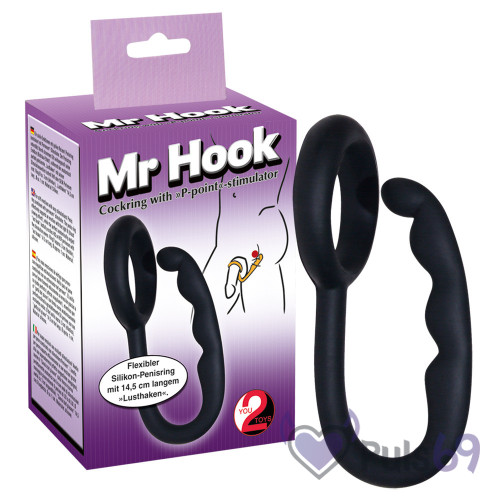 Эрекционное кольцо с анальным стимулятором Mr. Hook от Orion