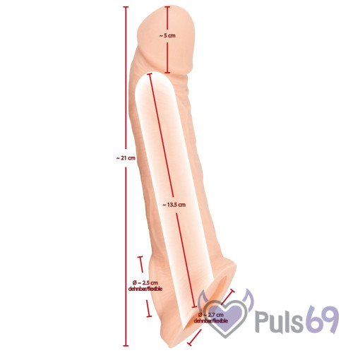 Удлиняющая насадка Nature Skin Penis Sleeve with Extension от Orion Удлиняющая насадка Nature Skin Penis Sleeve with Extension от Orion